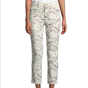 Rag & Bone Floral Cropped Straight-Leg Jeans